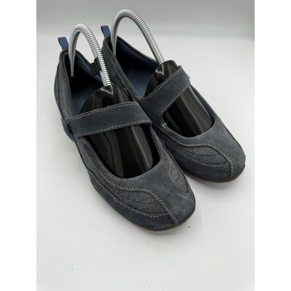 Lands End Women's Loafer Casual With Strap Blue Shoes 8 EUC SB14